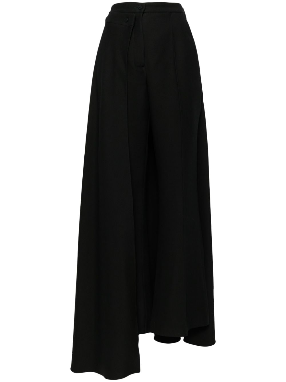 Isabel Sanchis Ruffled Cropped Trousers In Black