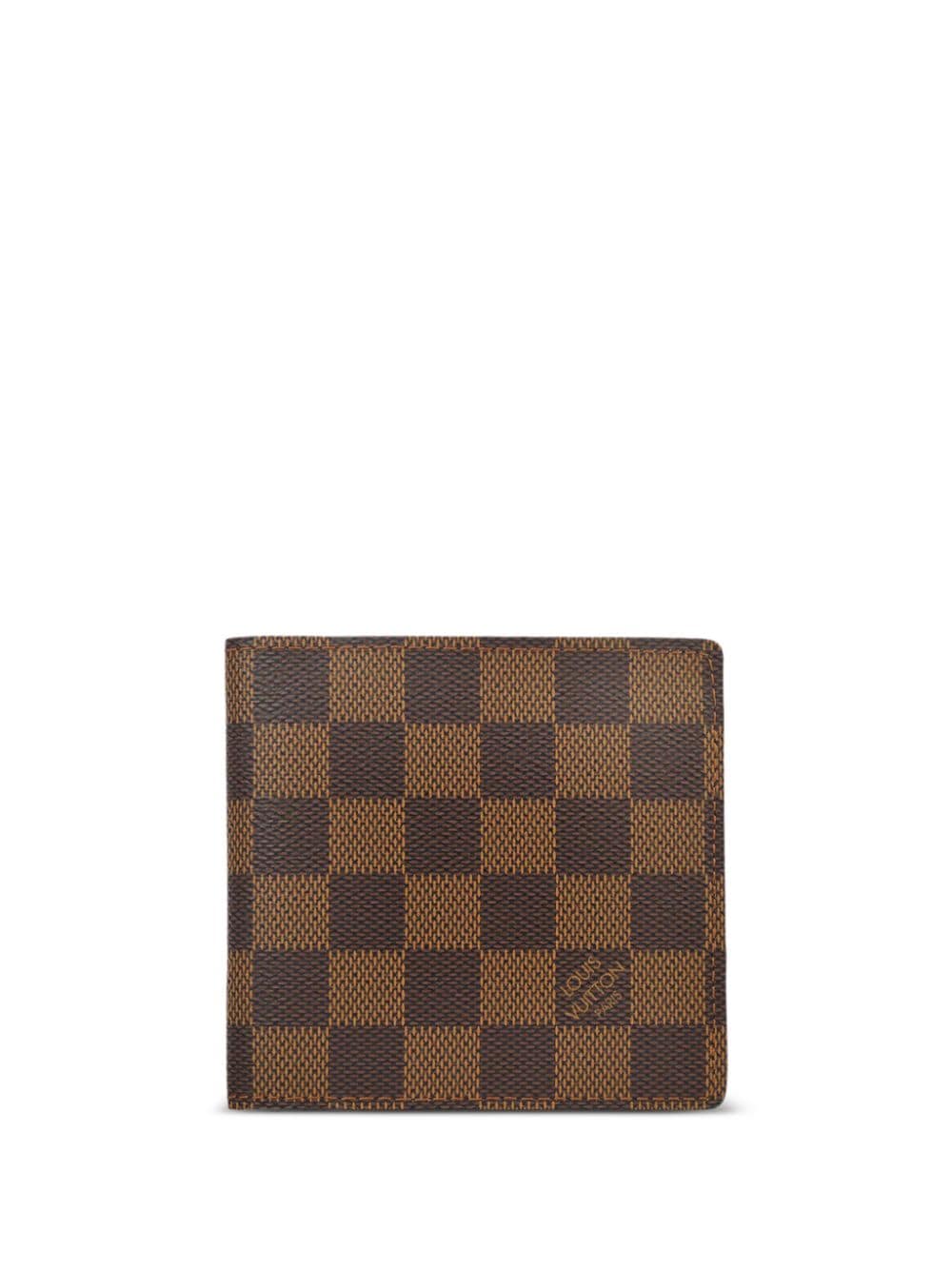 Pre-owned Louis Vuitton 2005 Damier Ebène Bi-fold Wallet In Brown