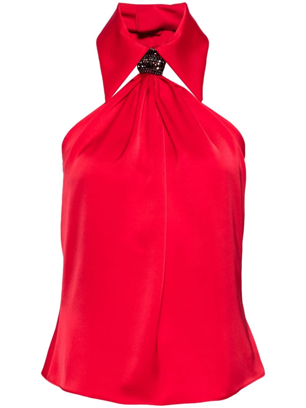 Isabel Sanchis Crystal-embellished Sleeveless Top In Rot