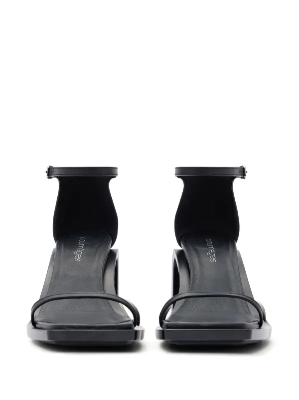 Courrèges Stream 85mm Leather Sandals | Black | FARFETCH UK