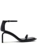 Courrèges Stream 85mm leather sandals - Black