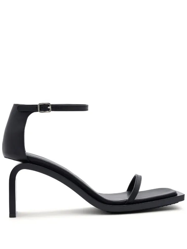 Courrèges Stream 85mm Leather Sandals in Black