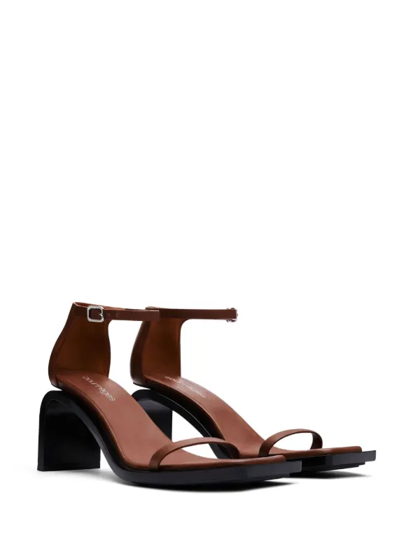 新品 Courreges STREAM LEATHER SANDALS 36 Courrèges Stream 75mm Leather Sandals | Brown | FARFETCH MY