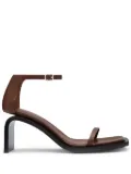 Courrèges Stream 75mm leather sandals - Brown