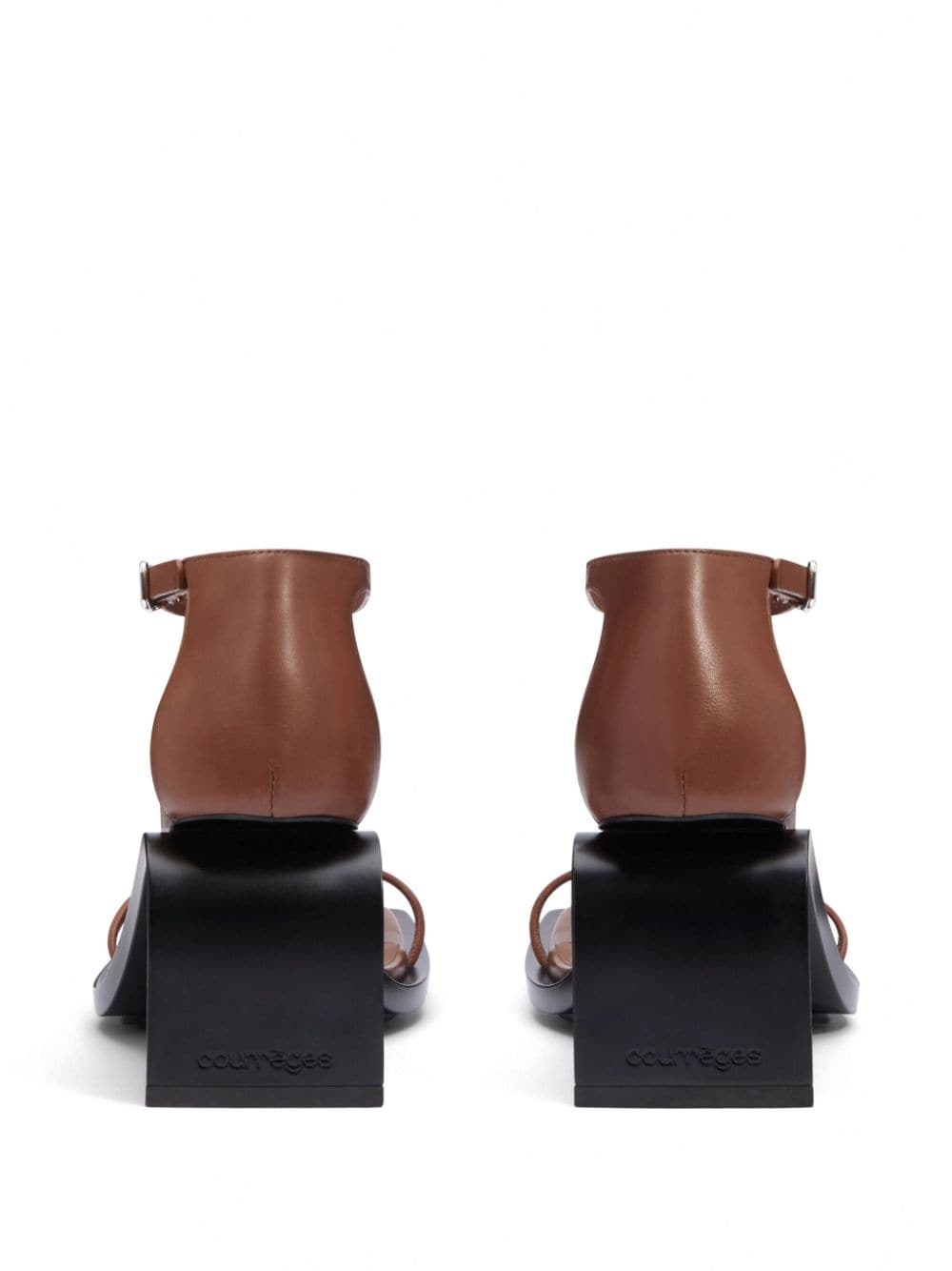 Shop Courrèges Stream 75mm Leather Sandals In Brown