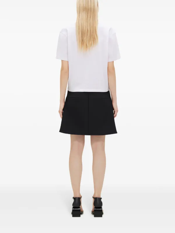 Courrèges logo-appliqué Cropped T-shirt | Pink | FARFETCH BH