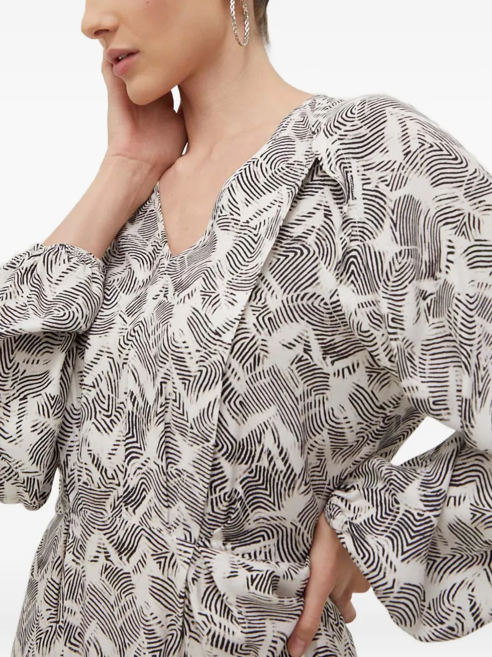 Patrizia Pepe V-neck Patterned Mini Dress In Multi