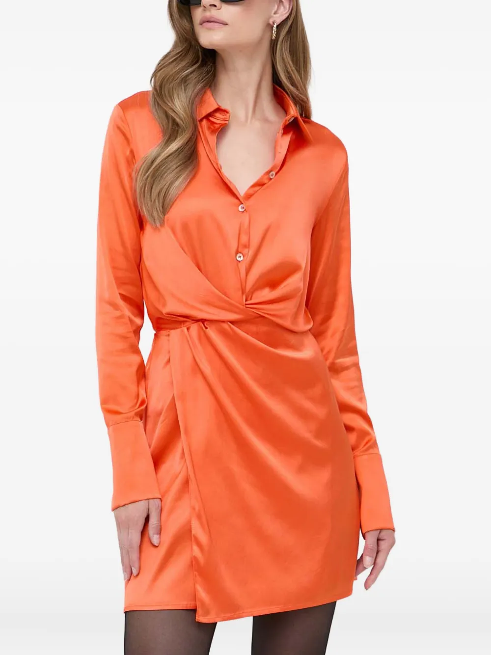 Patrizia Pepe buttoned twist-detailed mini dress - Arancione