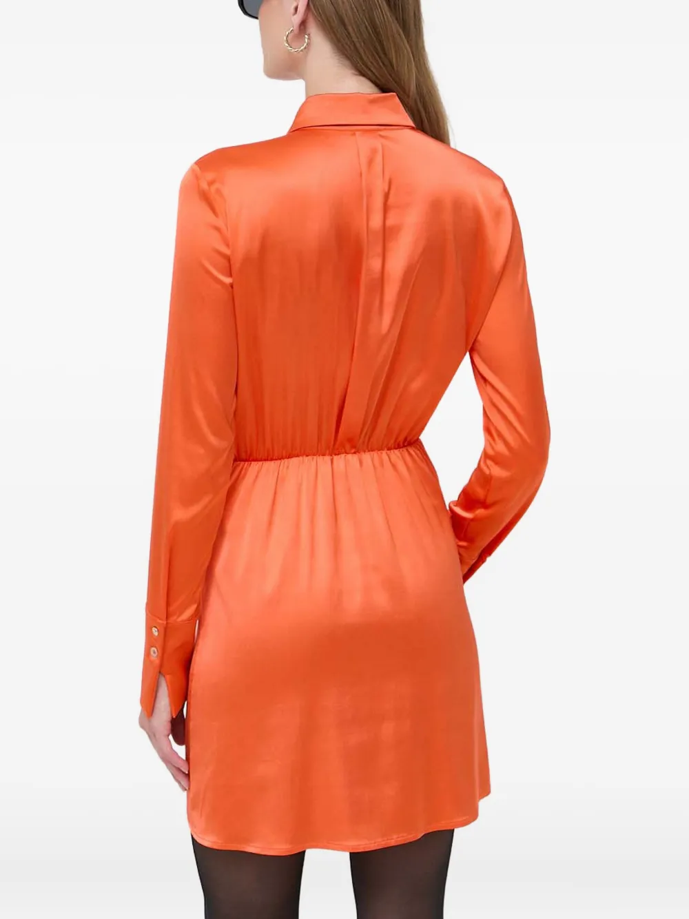 Patrizia Pepe Mini-jurk met gedraaid detail en knopen Oranje