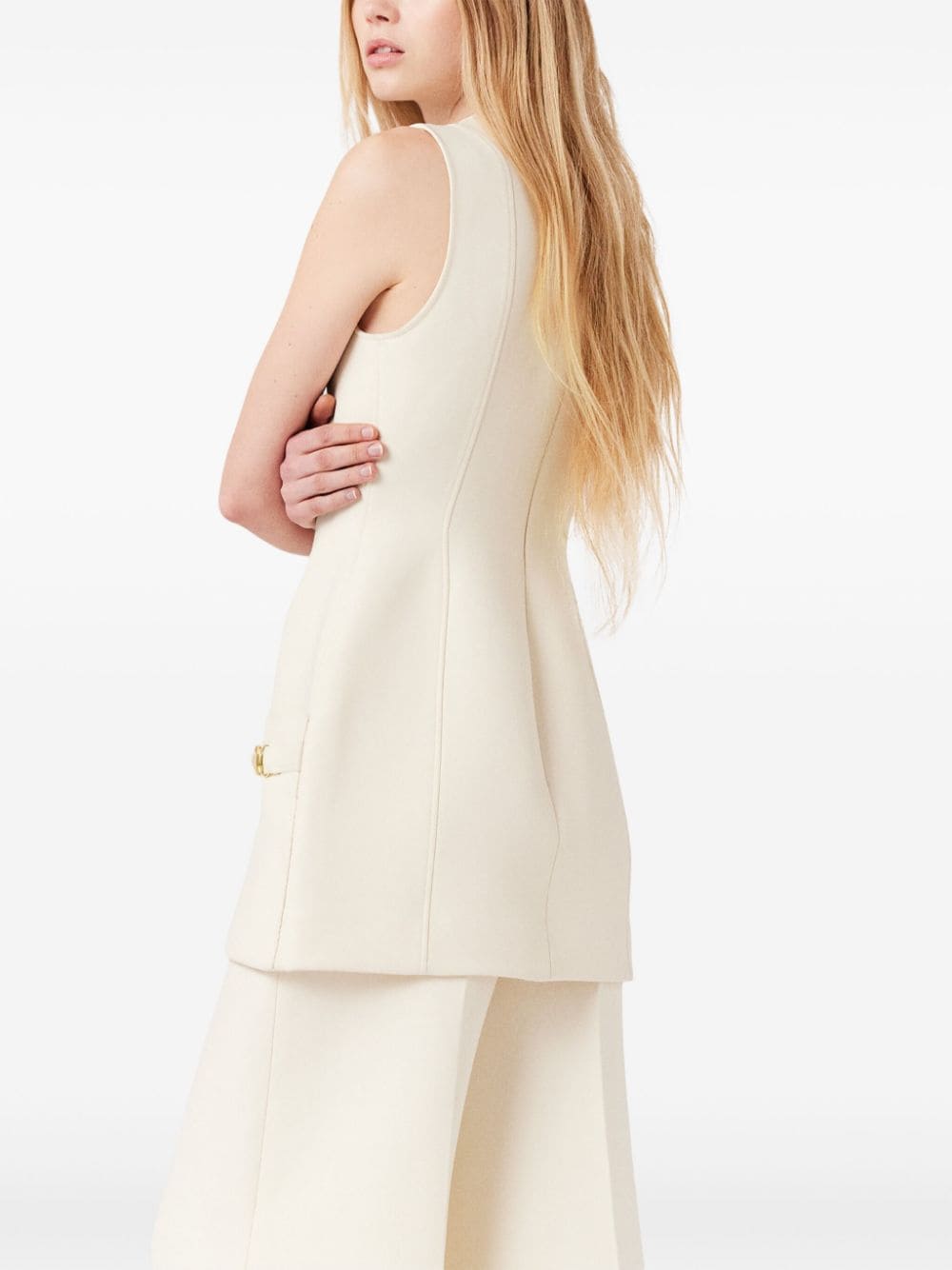 Shop Stella Mccartney Moulded Sleeveless Dress In White
