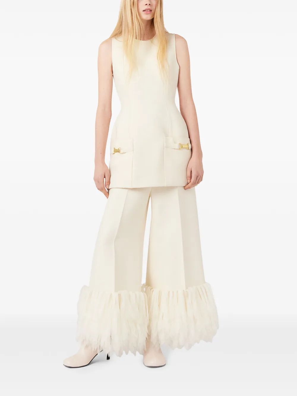 Shop Stella Mccartney Moulded Sleeveless Dress In White