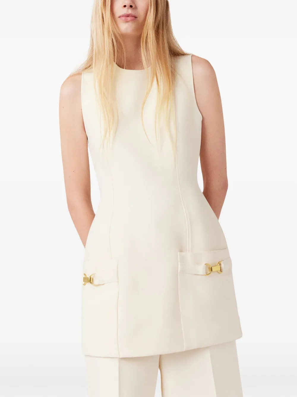 Shop Stella Mccartney Moulded Sleeveless Dress In White