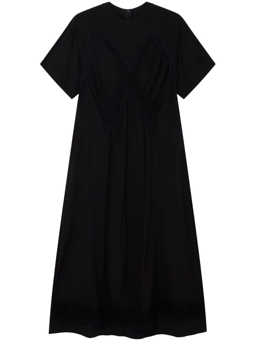 Stella McCartney lace-detail silk maxi dress – Black