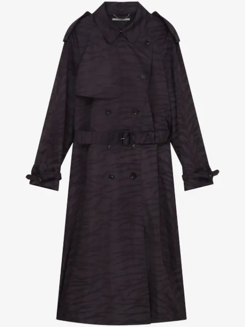 Stella McCartney tiger-print recycled-polyamide trench coat