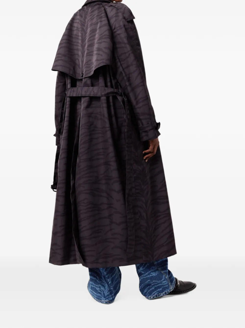 Stella McCartney Trenchcoat met tijgerprint Zwart