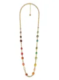 Goossens Cabochons 24kt gold plated long necklace
