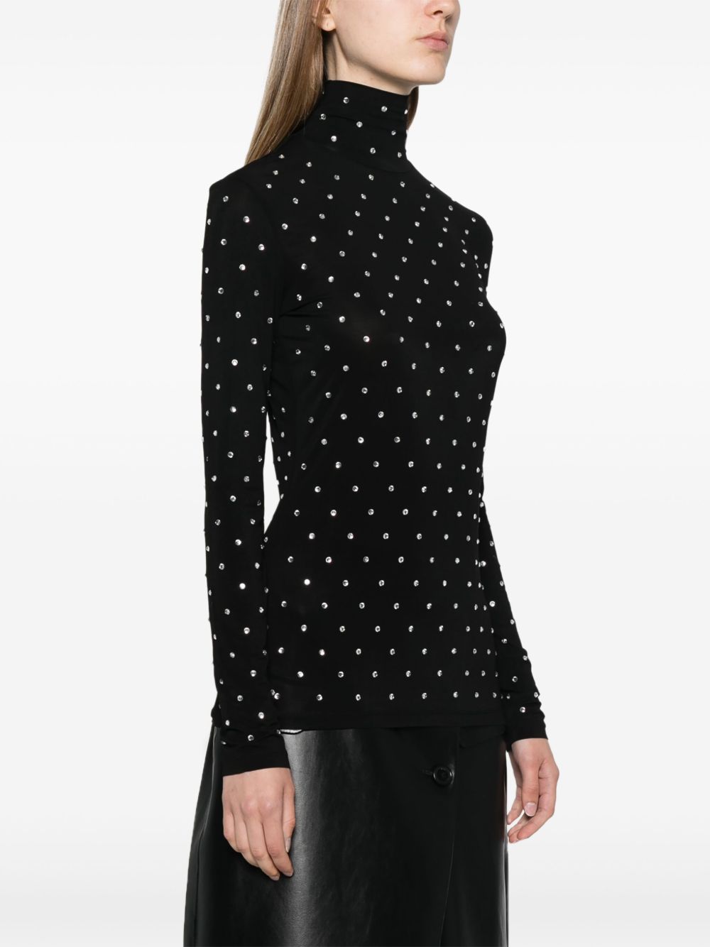 Best prices online Rabanne gem-embellished high-neck top Women