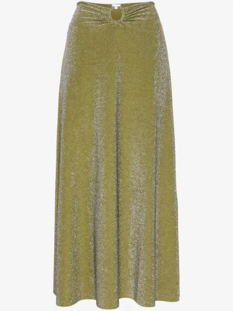 Johanna Ortiz ring-detail lurex midi skirt