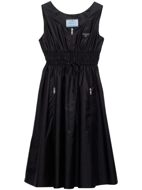 Prada logo-appliqué Re-Nylon midi dress 23X698SOOO1WQ9 - 0