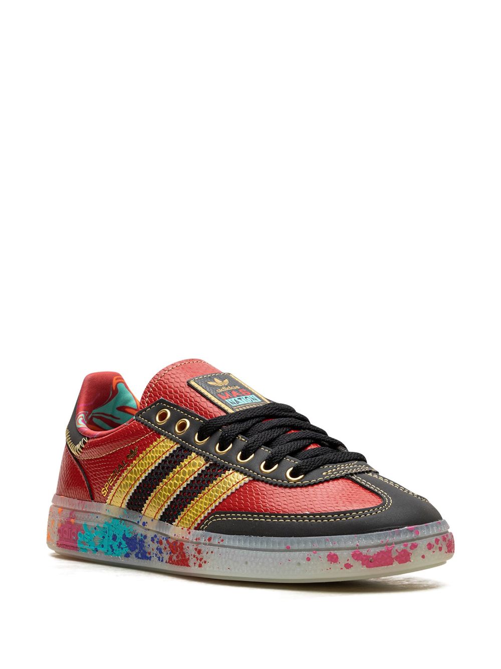 Adidas Handball Spezial S.E.E.D. Scarlet Gold Paint Splatter Sneakers Red FARFETCH