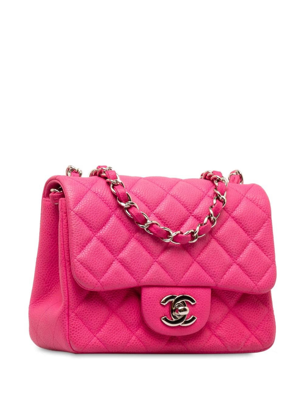 Pink chanel classic caviar flap bag sale