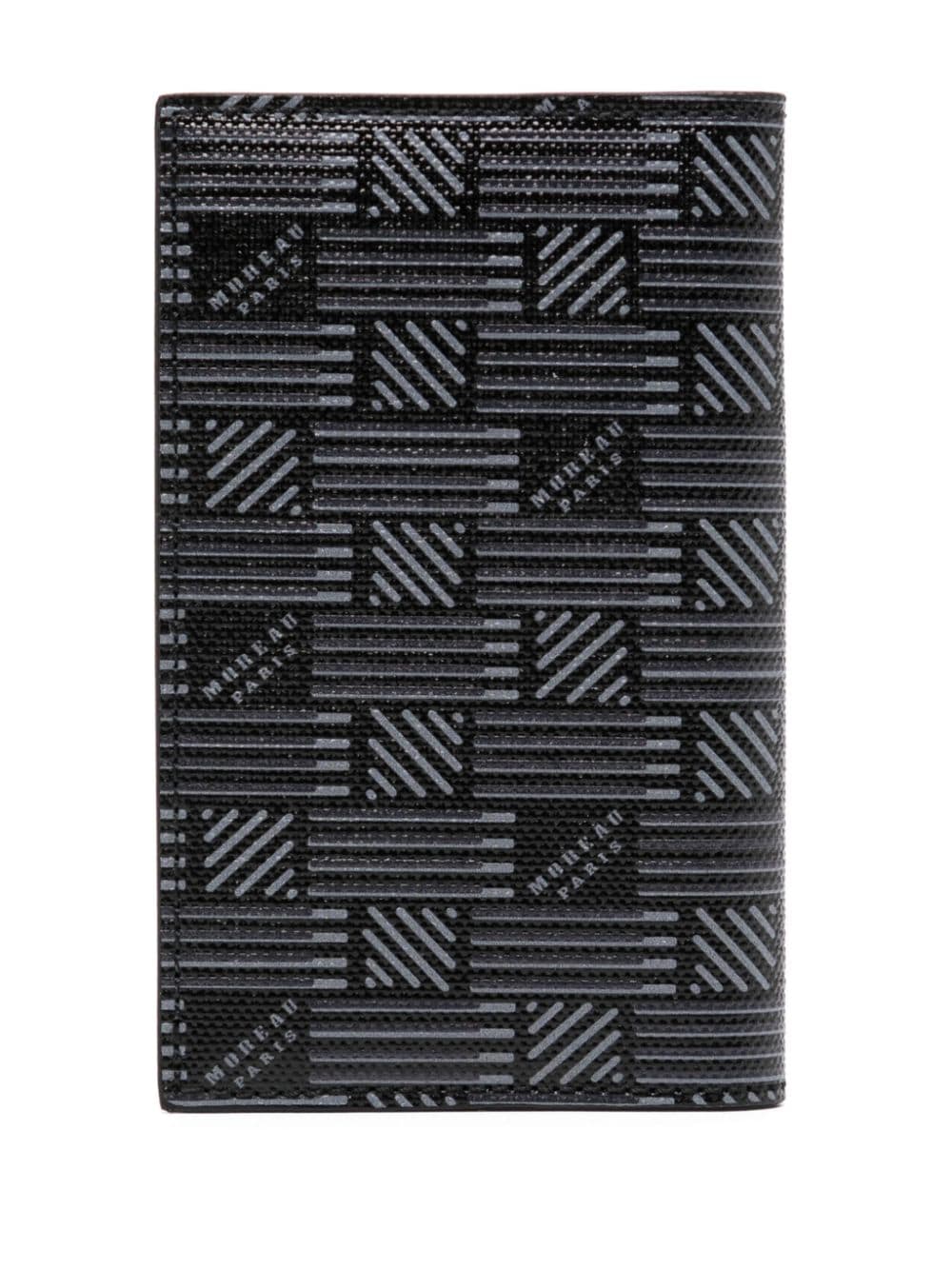 Moreau logo-print bi-fold leather wallet - Zwart