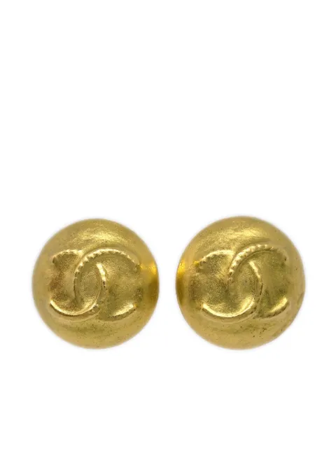 CHANEL Pre-Owned 1995 CC button clip-on earrings