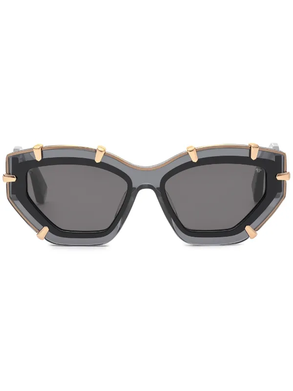 NWT | Philipp Plein | Red Cat-Eye Sunglasses | SPP097S - Gold Detail Philipp Plein Open Box - Philipp Plein Paris Cat Eye Ladies  main image 4