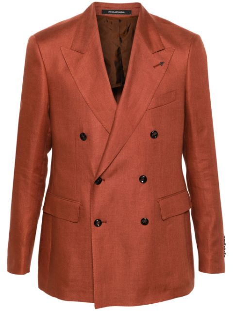 Tagliatore linen double-breasted blazer Men