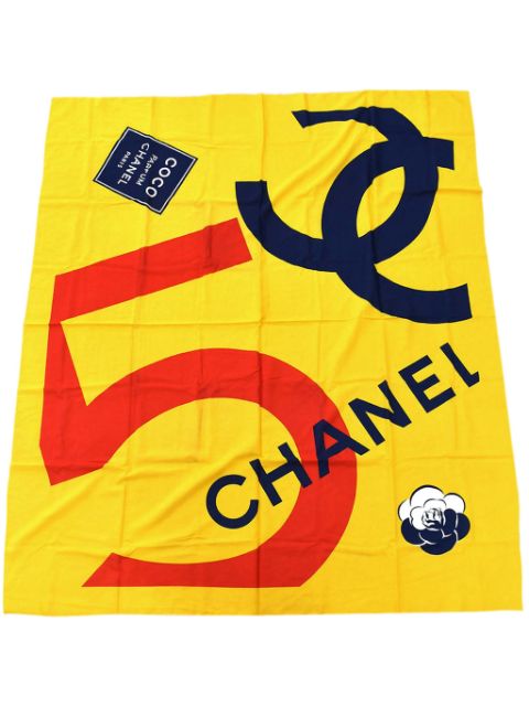 HOT SALE CHANEL 1990-2000s logo-print cotton scarf Women