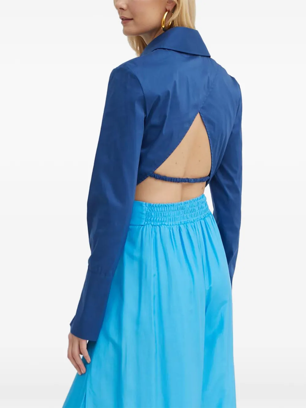 Patrizia Pepe logo buttoned shirt - Blauw