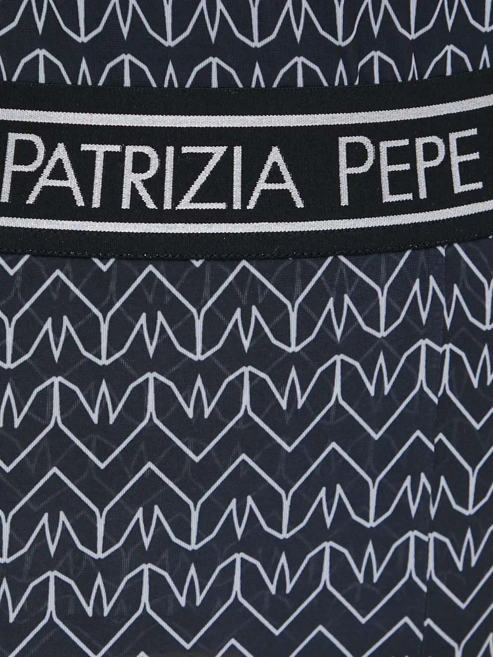 Patrizia Pepe Broek met logoband en patroon Zwart