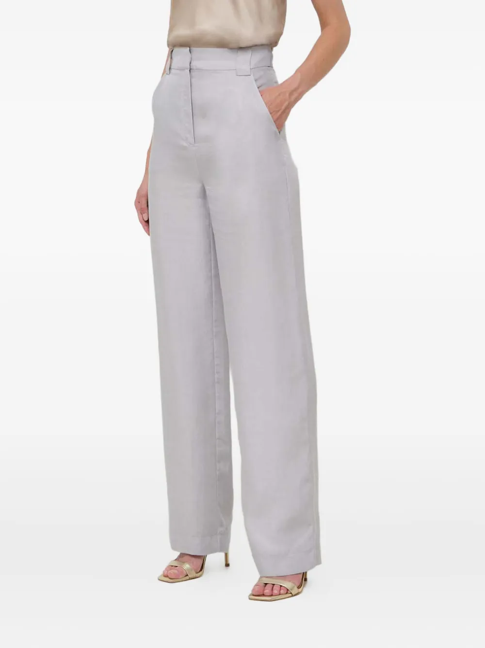 Patrizia Pepe embossed-detail trousers - Grigio