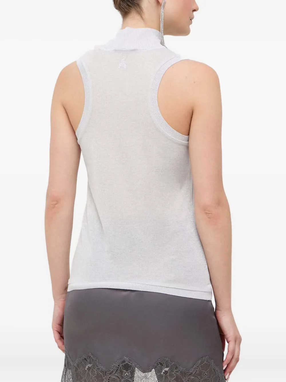 Patrizia Pepe Verfraaide top met hoge hals Grijs