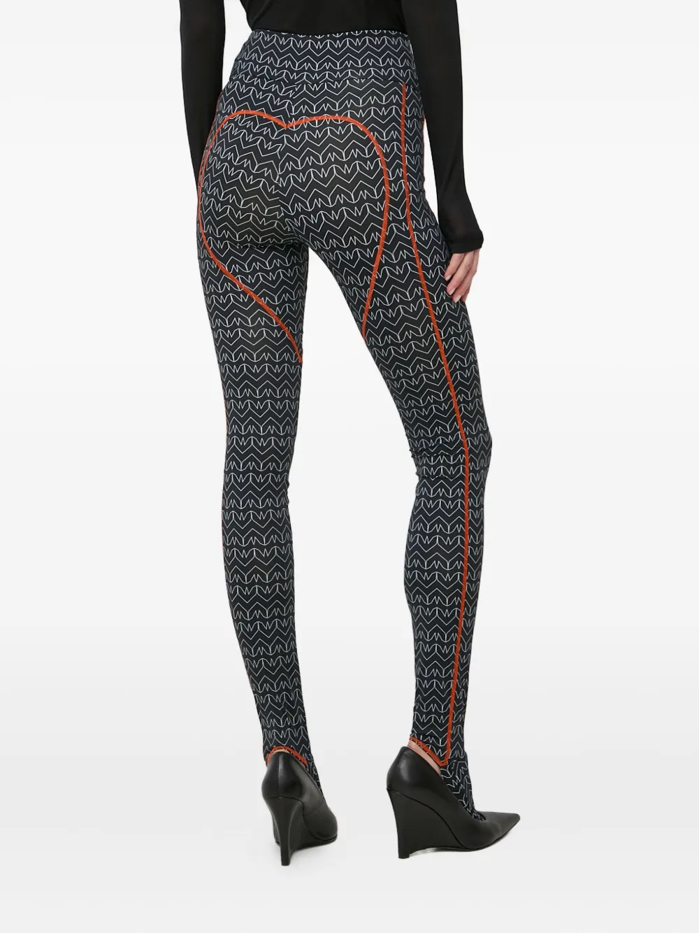 Patrizia Pepe Legging met print Zwart