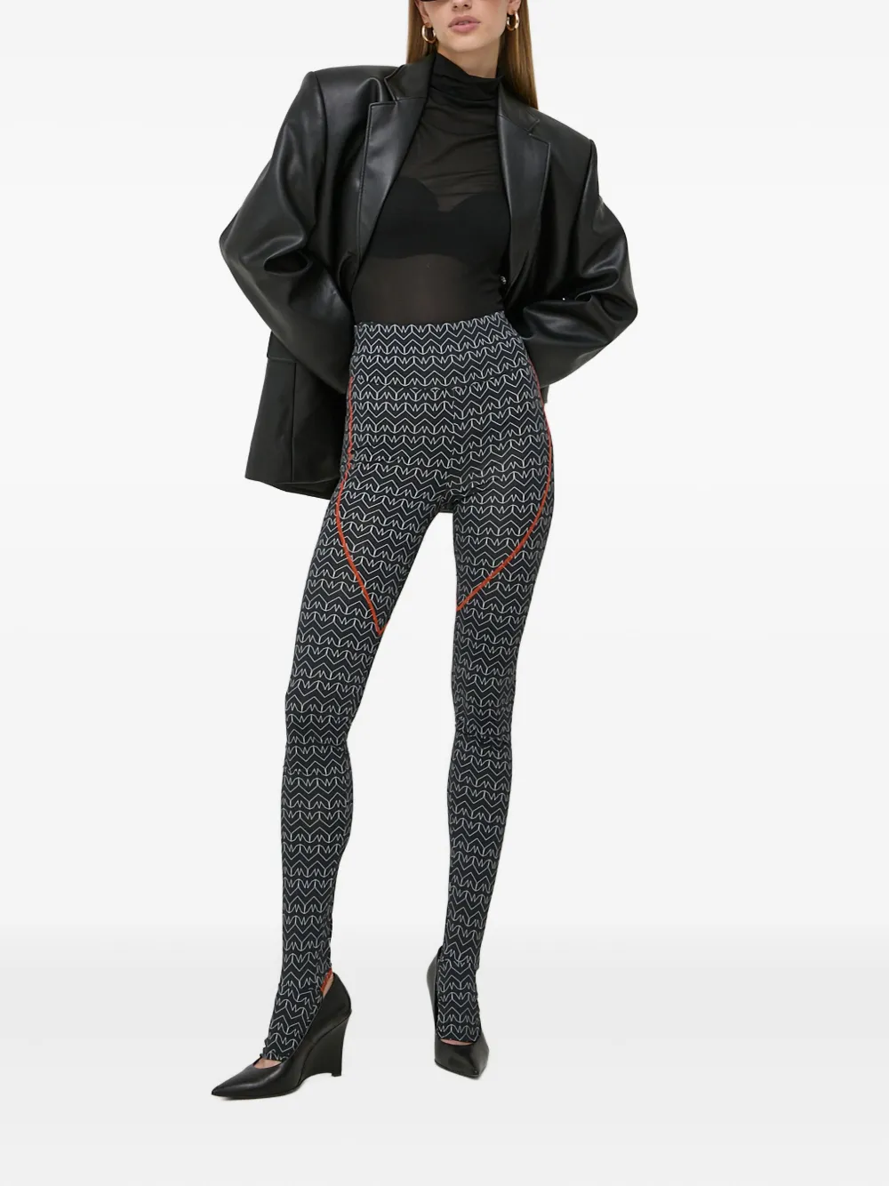 Patrizia Pepe Legging met print - Zwart