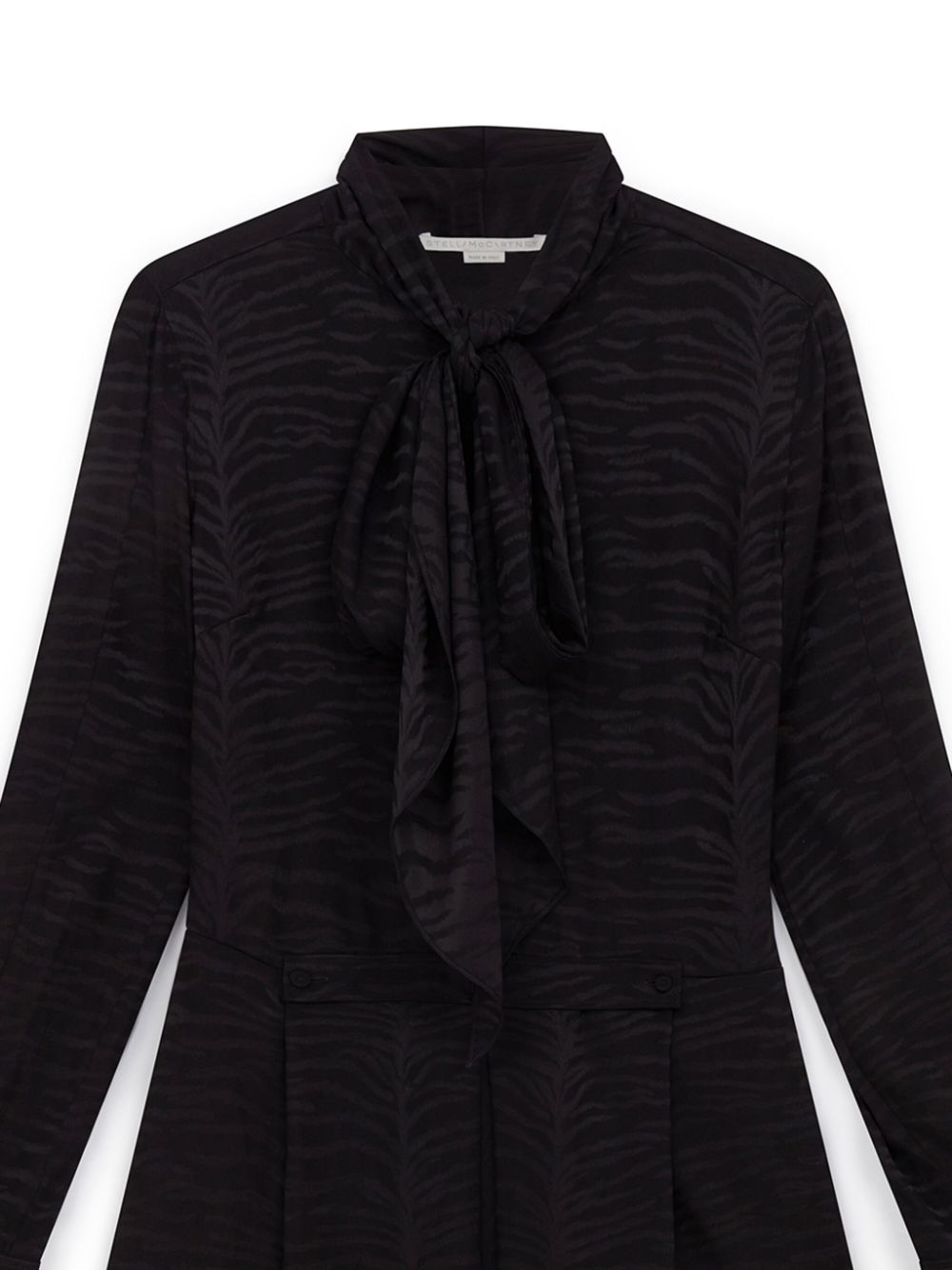 Stella McCartney tiger-print organic silk minidress - Zwart