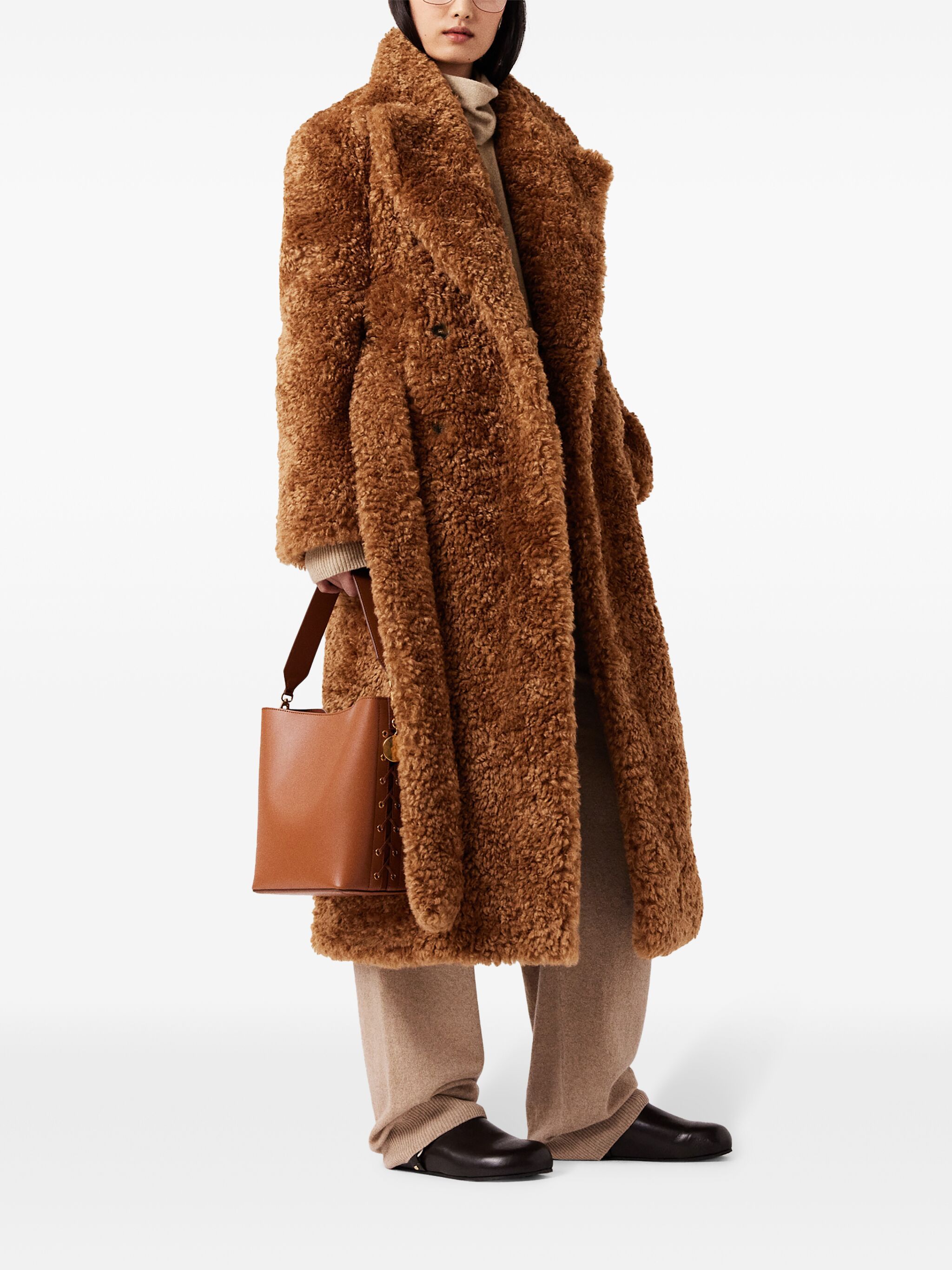 Stella McCartney faux-fur belted coat