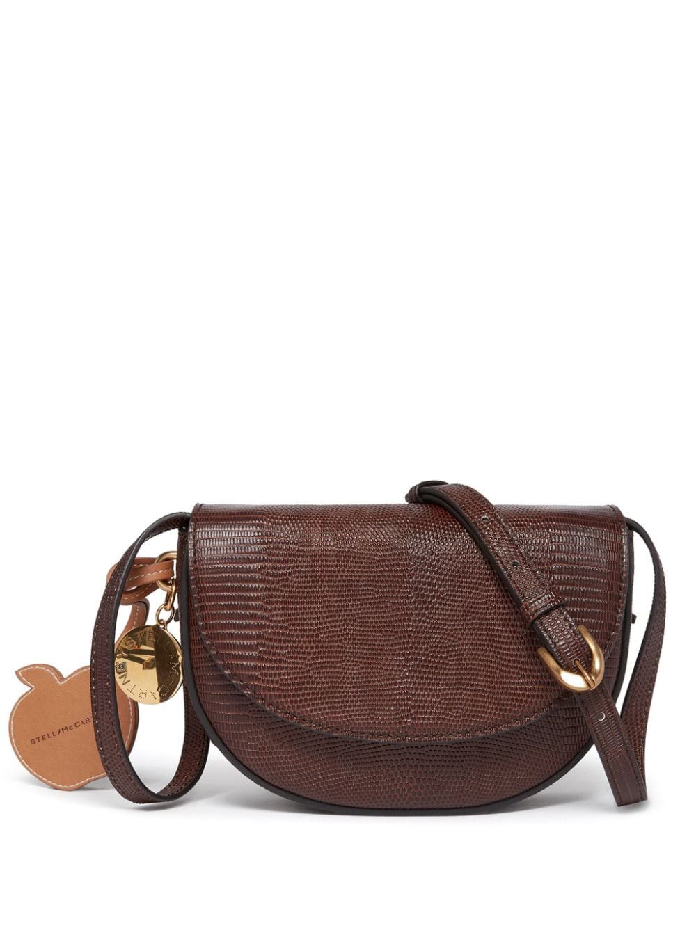 Stella Mccartney Frayme Scale-embossed Shoulder Bag In 2012 Chocolate Br