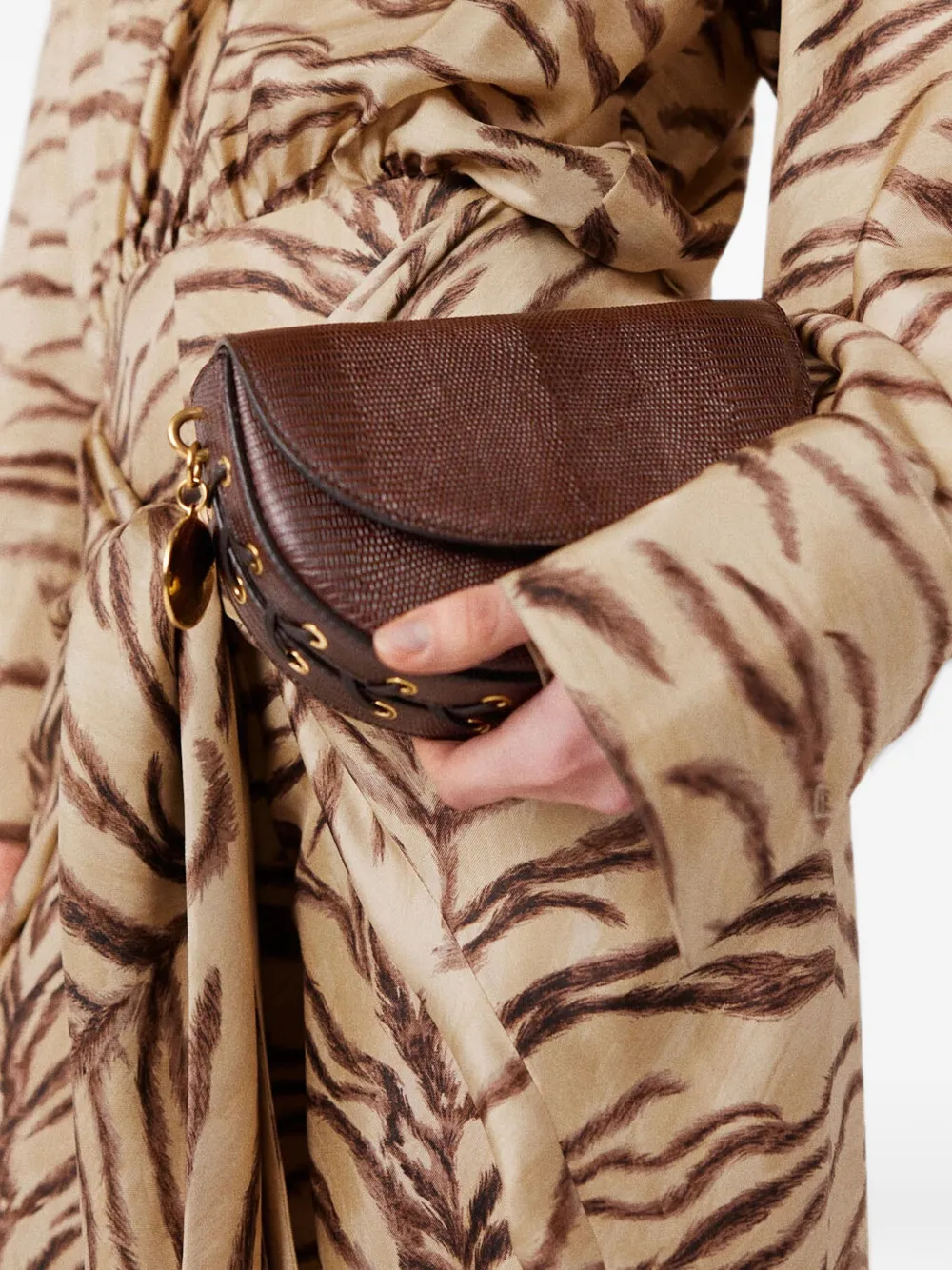 Stella McCartney Frayme schoudertas met reliëf Bruin