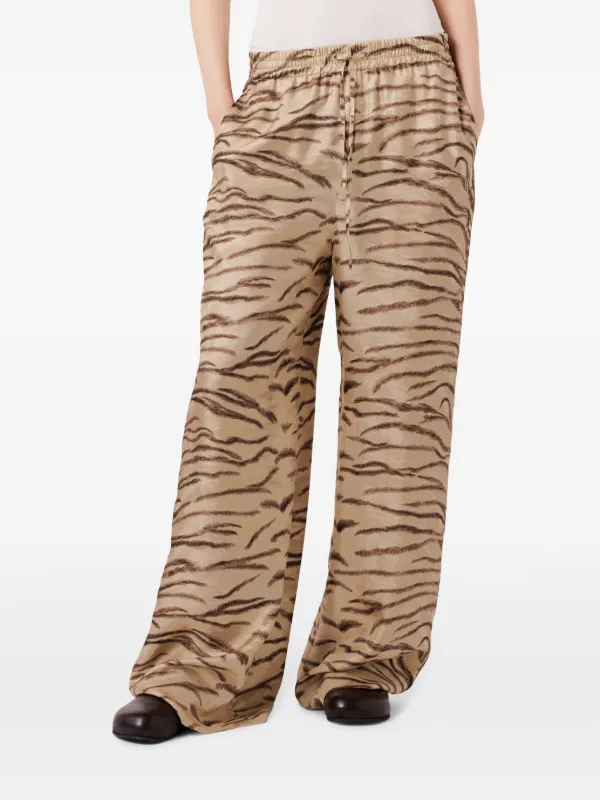 Stella McCartney tiger-print Organic Silk Trousers