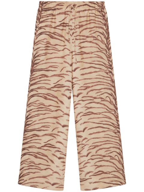 Stella McCartney tiger-print organic silk trousers Women