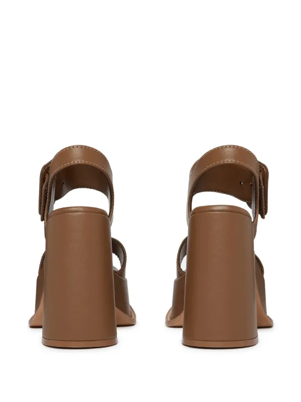 Stella McCartney Skyla 100mm Platform Sandals | Brown | FARFETCH