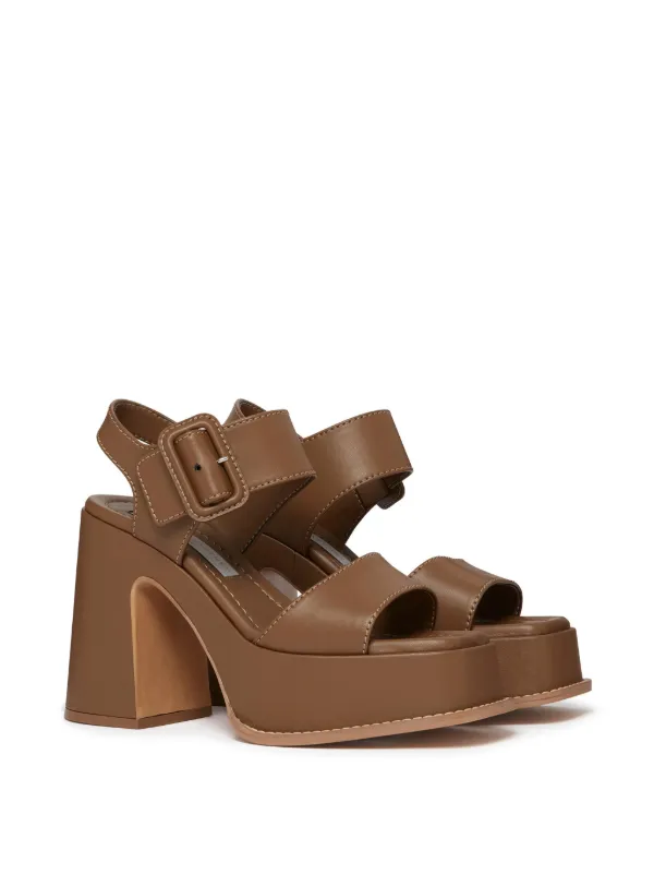 Stella McCartney Skyla 100mm Platform Sandals | Brown | FARFETCH