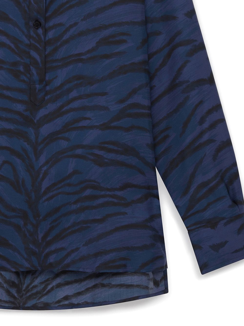 Stella McCartney tiger-print silk shirt - Blauw