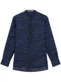 Stella McCartney tiger-print silk shirt - Blue