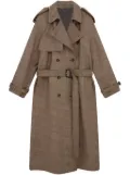 Stella McCartney herringbone wool trench coat - Brown