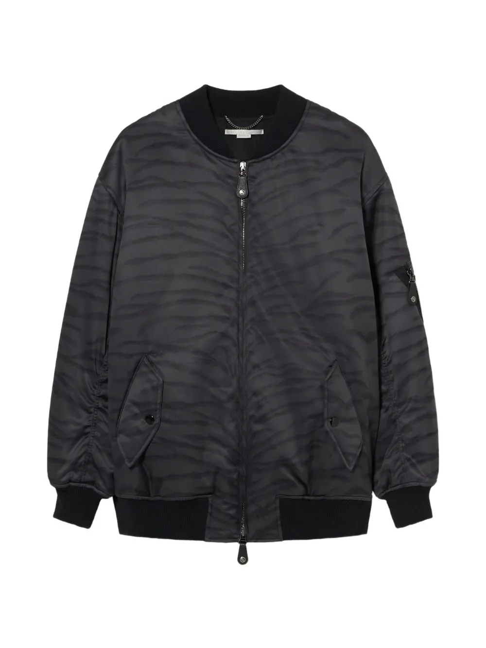 Stella McCartney Bomberjack met tijgerprint Zwart