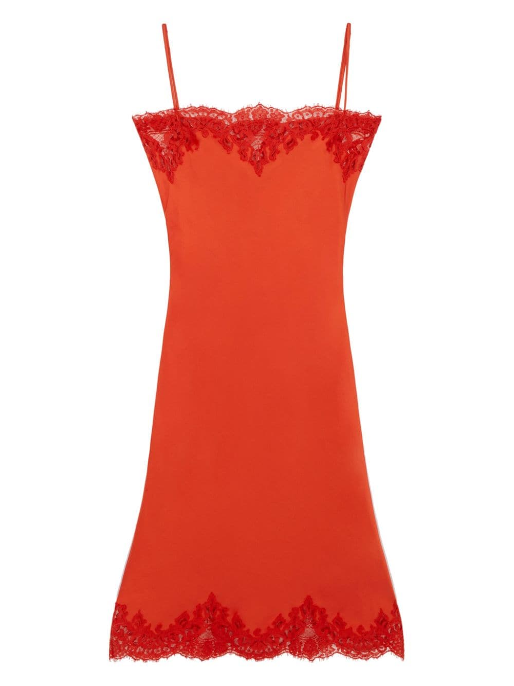 Stella McCartney Midi-jurk met kanten afwerking Oranje
