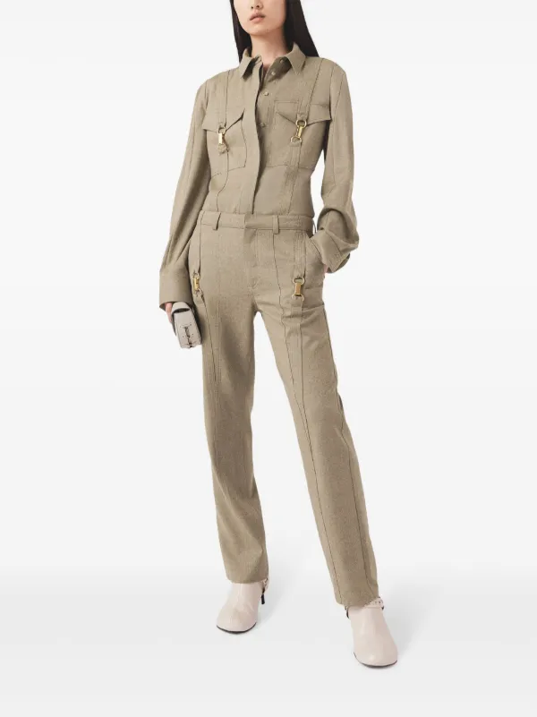 Stella McCartney hardware-detail Flannel Wool Trousers Stella McCartney hardware-detail Flannel Wool Trousers